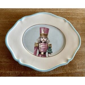 Casafina Christmas Nutcracker Plate Oval Ceramic 10x8"